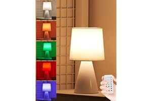EGOBASIC Ceramic Cordless Table Lamp With Remote for Living Room Bedroom, Small Rechargeable Battery Lamps With Timer, RGB Lighting Dimmable, 9.45"H Modern Table Lamp, Restaurant Dining Bedside End Side