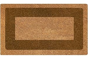 Acomoda Textil - Felpudo de Coco Natural Ecológico con Cenefa, Resistente y Antideslizante. Felpudo Ideal para Interior y Exterior de Casas y Comercios. (40x70 cm, Marrón)