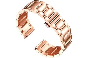 BINLUN Reemplazo Banda Reloj Acero Inoxidable Reloj de Metal Pulido Correa Sólida para Hombres Mujer 16mm/18mm/20mm/21mm/22mm/ 23mm/24mm/26mm con Mariposa Hebilla