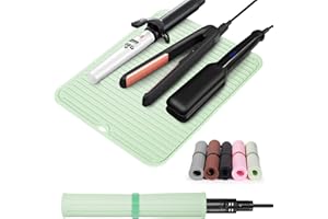 Quccefods Alfombrilla Resistente al Calor Grande Alfombrilla de Silicona para Herramientas de Peluquería Calientes para Tenacillas Planchas de Pelo Herramientas de Estilizado Portátiles