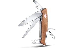 Victorinox Holz Taschenmesser Ranger Wood 55 (10 Funktionen, Feststellklinge, Schraubendreher)