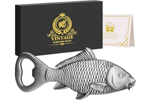 LULLEA Idea regalo per pescatori, apribottiglie alla carpa, pesce, decorazione per pescatori, uomini, regalo per la festa del papà, regalo di compleanno per pescatori, papà e nonno, con confezione