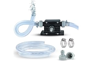 REXXER HEAVY DUTY TOOLS REXXER Wasserpumpe (Set) - Bohrmaschinenpumpe/Akkuschrauber Pumpe - sofort einsetzbar mit 2m Schlauch, Schellen & 2x Schlauchkupplung (900 l/h)
