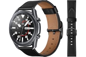 Syxinn Pasek kompatybilny z Samsung Galaxy Watch 3 45 mm, Galaxy Watch 46 mm / Gear S3 Frontier / Classic 22 mm, pasek z prawdziwej skóry, pasek do zegarka i Huawei Watch GT 3 46 mm / GT 2 46 mm / GT