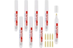 YoniYa 8PCS Penna per Piastrelle Penna per Stuccare e Riparare Marcatore per Piastrelle Bianco Penna per Stuccare le Piastrelle per la Riparazione delle Piastrelle Cucina e Bagno