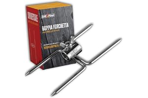 GRILLFÜRST Grillfurst Doppio morsetto per Carne in acciaio INOX per spiedo girevole - Spiedo ferraboli - Fissaggio della Carne - Lavabile in Lavastoviglie - Morsetti per Lo spiedo - utensile per girarrosto