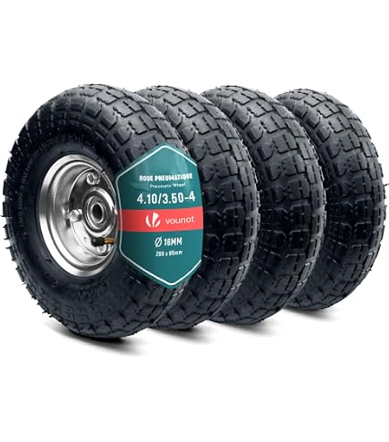 Lot de 2 chambres à air - 4,80/4,00-8 - Valve coudée pour roue à