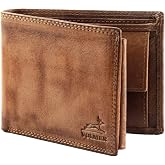 Fa.Volmer Men's Leather Wallet with RFID Protection, Double Stitched Extra Stable, 9 Credit Card Compartments, Horizontal For