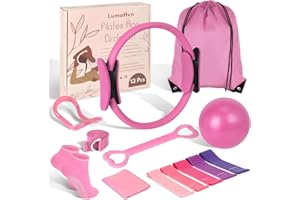 ZAKSTAR 13-pcs Home Pilates Essentials Kit for Women – 9inch Yoga Ball, Figure-8 Resistance Band, Pilates Ring, Exercise Bands & Accessories – Beginner Pilates Equipment Set for Home Workouts