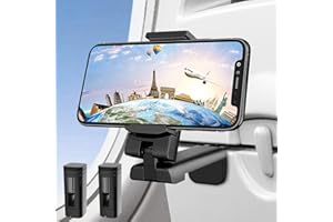 Geyo Lot de 2 Support de Téléphone pour Avion, Universel Portable Pliable, Rotatif à 360°, Accessoire de Voyage, Essentiels de pour vol, Cuisine, Bureau, Compatible avec iPhone＆ Autres Smartphones