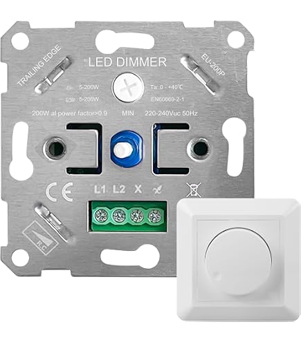 Kopp Europa Druck-Wechsel-Dimmer | Arktis-weiß, Für Glüh- & Halogenlampen, Phasenanschnitt – Inkl. Softrastung Kopp Europa Dimmer Arktis-weiß
