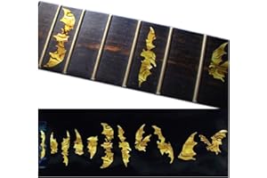 INLAYSTICKERS Pegatinas para trastes de guitarras y bajo con incrustaciones de alas de murciélago ocre