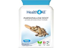 Health4All Marshmallow Root 500mg per Capsule, 90 Capsules, Digestive & Resporatory Health Supplement Soothing Relief, Purest Vegan Natural Marshmallow Root Supplement | Made in UK