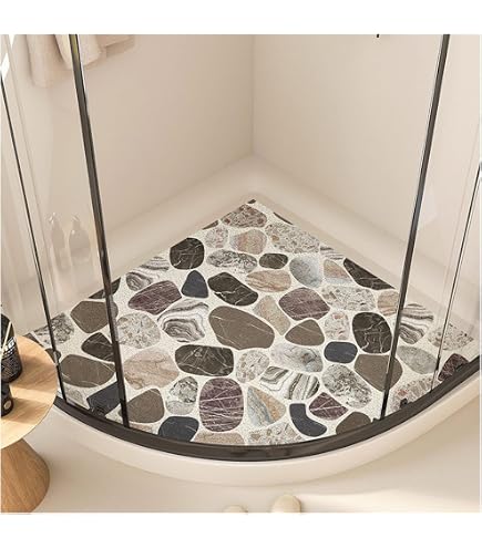 Tapis De Douche D’Angle Antidérapant 70x70cm BWBIKE - Avec Ventouses Et Trous Vidange
