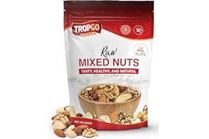 Tropgo Raw Mixed Nuts - 500g Nut Snacks - Packed Fresh, Healthy Jumbo Nuts with Fibre, Protein, and Minerals - Perfect Snacking - Includes Almonds, Brazil Nuts, Cashews, Peanuts, Walnuts & Hazelnuts