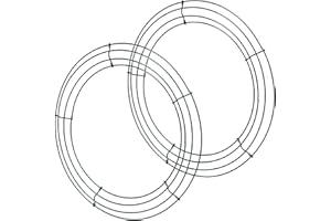 URATOT 2 Pack Wire Wreath Frame Round Green Metal DIY Floral Crafts Wire Wreath Form for New Year Thanksgiving Day Valentines Decorations (16-inch)