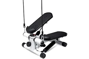 Lions Mini Stepper Exercise Machine - Fitness Cardio Exercise Stepper With LCD Display, Step Machine with Removable Resistance Bands for Home Gym, Anti-Slip Foot Pedal, Leg Toner Workout
