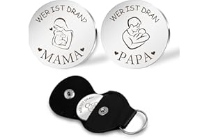 DIULINEP Geschenk Für Werdende Mutter,Werdender Papa Geschenk,Baby Geschenk,Geschenke Zur Geburt,Geschenke Für Schwangere,Neugeborenen Geschenk,Taufgeschenke Für Jungs,Entscheidungsmünze Mama Papa