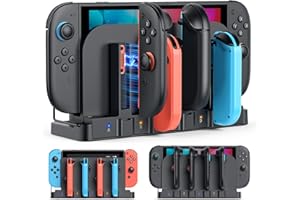 FASTSNAIL - Cargador magnético 8 en 1 de doble dirección compatible con Switch 2 2025 y Joycon original y OLED, base de carga rápida para FASTSNAIL 2 accesorios __PLACEHOLDER_BRAND_2__ Con