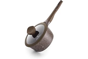 JUST PERFECTO HOUSEHOLD APPLIANCES JUST PERFECTO Mini Casserole induction 18 cm - Petite casserole avec bec verseur - Casserole à lait induction pour tous feux - Casserole Avec Couvercle fait tout induction - Casserole anti-adhésive