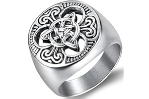 JUDE Stainless Steel Vikings Celtic Knot Signet Biker Ring