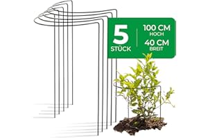 Novatool 5 Strauchstütze 100 cm hoch halbrund 40 cm grün Staudenhalter Blumenhalter Rankengewächs Pflanzenstütze Blumenstütze Staudenstütze Rankhilfe Strauchhalter Rosenstütze, Metall