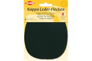 Kleiber Lot de 2 coudières ou genouillères à coudre en cuir nappa Noir 12,5 x 10 cm