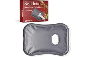 LEIVESTE-Borsa Acqua Calda Elettrica,Scaldino Elettrico Riscaldante per Mani e Corpo,Boule Acqua Calda Sicura con Caricatore per Dolori e Inverno (Grigio)