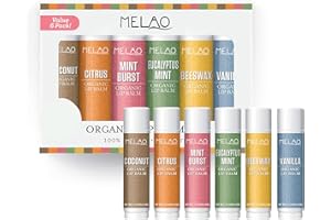 YLADY 6Pack Lip Care Lip Balm Set Balsamo Labial Hidratante, natural Bálsamo labios protector reparador regenerante y antiarrugas 6 Sabores (vainilla, coco, cítricos, menta, menta de eucalipto, miel)