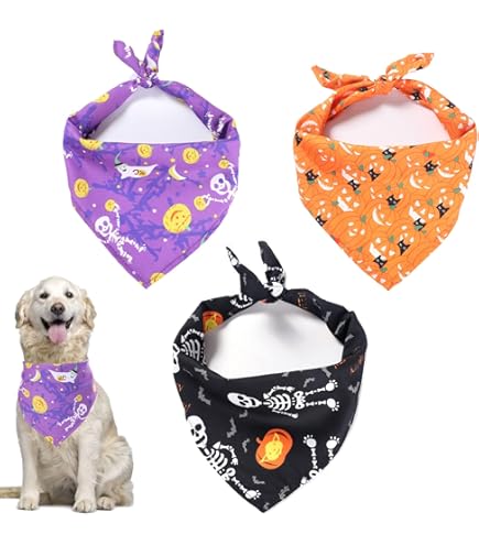 Halloween Dog Bandana Holiday Bandana Pet Scarf Triangle Bibs - Adjustable Handkerchiefs Decor For Pet And Christas Dog Bandanas Price