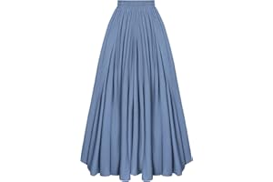 SCARLET DARKNESS Jupe longue médiévale pour femme - Taille haute élastique - Jupe trapèze longue avec poches