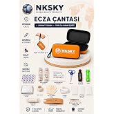 NKSKY 36 Par&ccedil;a İlk Yardım &Ccedil;antası, Turuncu EVA &Ccedil;antalı İlk Yardım Seti, Bileğe Takılabilir Taşıma İpli Ecza &Ccedil;antası