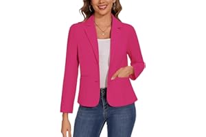 Kyzoeyou Womens Casual Blazer Long Sleeve Suit Pockets Button Suits Jackets Notched Lapel Classic Workwear Front Lined Blazers