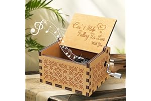 FFTANXS Cant Help Falling in Love Music Box,Girlfriend Birthday Gifts Wooden Music Box,Love Gifts for Her Hand crank Music Box,Mom Birthday Gifts for Romantic Valentine or Gift for Wife,Boyfriend Gift