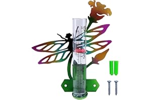 MeevrgR Durable Glass Rain Gauge, Easy Installation, Convenient Measurement, Weather Monitoring (Drangonfly), 0S1GUR9YDE6A311DCEWP5TV1Z