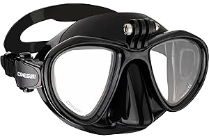 CRESSI Metis/Action Cam Mask - Maschera Subacquea Unisex di Volume Ridotto con Supporto Action Cam, Taglia Unica
