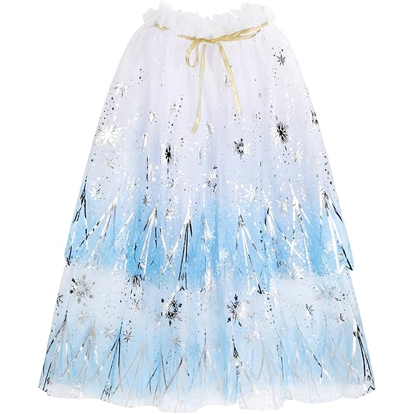 Mantello Principessa Bambina Azzurro - Scialle Con Stelle E Luna Per Costumi - Foto 7