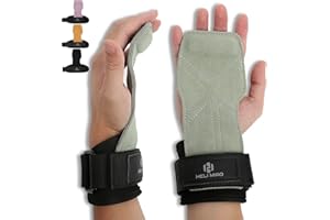 HELI MIAO Power Pulling Aids Strength Training, Fast Grip Leather Pulling Aid Wrist Straps for Bodybuilding, Fitness, Crossfit, Strength Training, Powerlifting - Lifting Straps for Women and Men