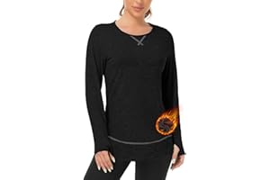 WOWENY Women'S Long Sleeve Sport Shirts with Thermo Gym Tops for Women Loose Fit Running Sports Yoga Workout Fitness Tops Warm for Winter,