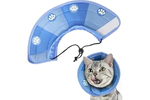 JTMKYO 1 couvre-tête conique - Collier de récupération doux pour animal de compagnie - Collier de récupération réglable pour chat et petit chien - Pour la récupération chirurgicale (bleu)