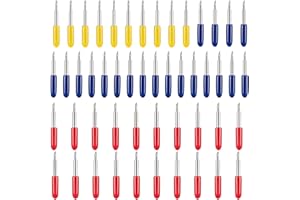 UDEWO 50PCS Replacement Blades for Cricut Maker, Plotter Blades Cutting Blades for Explore Air/Maker/Expression, 10PCS 30° Fine Point Blades, 20PCS 45° Standard Blades and 20PCS 60° Deep Cut Blade