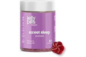 Jelly Pills Mélatonine & Vitamine B6 – 60 Gummies Véganes – Sans Sucres Ajoutés – Goût Mûre – 0,5 mg par Gummy – Sans Gluten ni Lactose