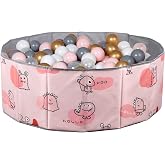 Baby Marine Foldable Ball Pool - Playground - Playground + 150 Pieces 4 Colors Ball Gift - Pink