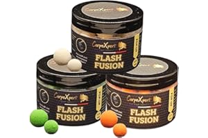 CarpeXpert - Lot de 3 boites de Pop-up Blanche, Verte, Orange - Bouillette Flottante - 12/15mm - à associer aux attractants Bait Smoke, Le Dip ou Le Spray - x50g - Appât de pêche à la Carpe, amorce