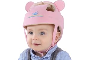 IULONEE Baby Helmet Sombrero Gorra Bebé Antigolpes para Proteger Cabeza Aprender Gatear Andar Caminar Casco Protector Bebe Rosa