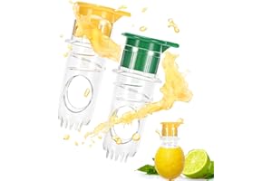 LEDEBOUK Zitronenpresse, 2 Stück Zitruspresse Manuell, Saftpresse Manuell, Limettenpresse Lemon Squeezer，Klein und Tragbar,Für Orangen, Zitronen und andere Zitrusfrüchte(Gelb und Grün)