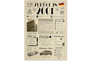‎FESTYSPARK Geschenke zum 24. Geburtstag Frau - Geburtstagsgeschenk für Männer 24 - Schöne Geburtstagskarte 24 Frau und Mann - Geburtstagsdekoration 24. Geburtstag Männer und Frauen - Karte 2001