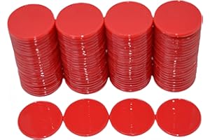 SmartDealsPro Lot de 100 25 mm/2,5 cm Plastique Opaque l'apprentissage par Les comptoirs jetons de Poker avec boîte de Rangement, Red