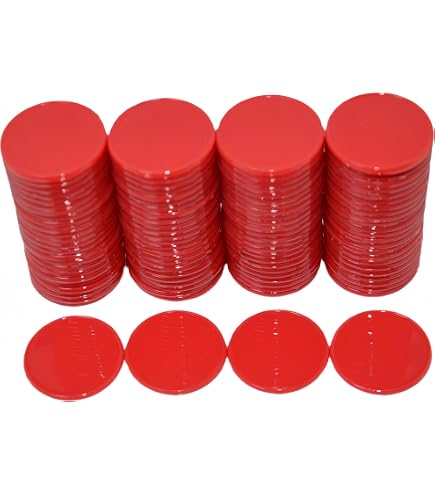 UieaMsio 400 Jetons De Poker En Plastique – 4 Couleurs Vives (Rouge, Bleu, Jaune, Vert) – Idéal Pour Bingo, Mathématiques, Comptage Et Jeux – Taille 22 Mm – Lot Économique