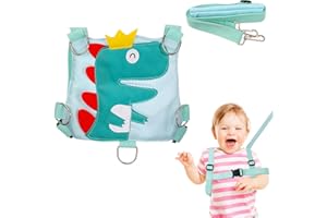 QINREN Toddler Reins Walking Safety Harness for Kids, Dinosaur Baby Reins Safety Leash Baby Toddler Anti Lost Belt Reins for Toddlers Boys and Girls 1-5 Years